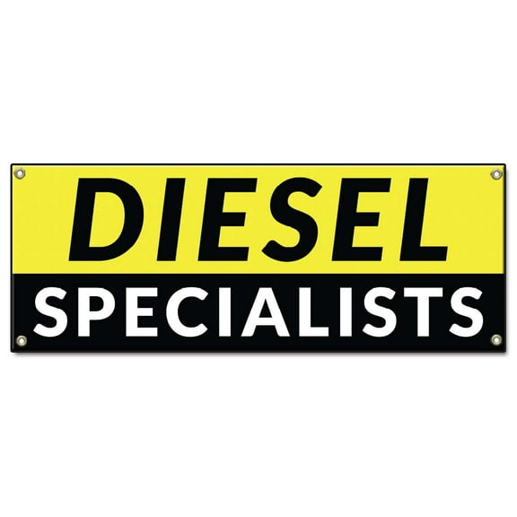 Diesel Specialists | 36" X 96" Banner | Heavy Duty 13oz. Outdoor Vinyl Single Sided With Grommets | Made in The USA