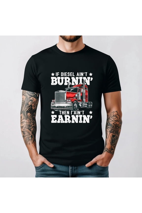 Diesel Trucker Big Rig Semi Driver Road Humor Vintage Trucker Life T-shirt, up to size 5XL.