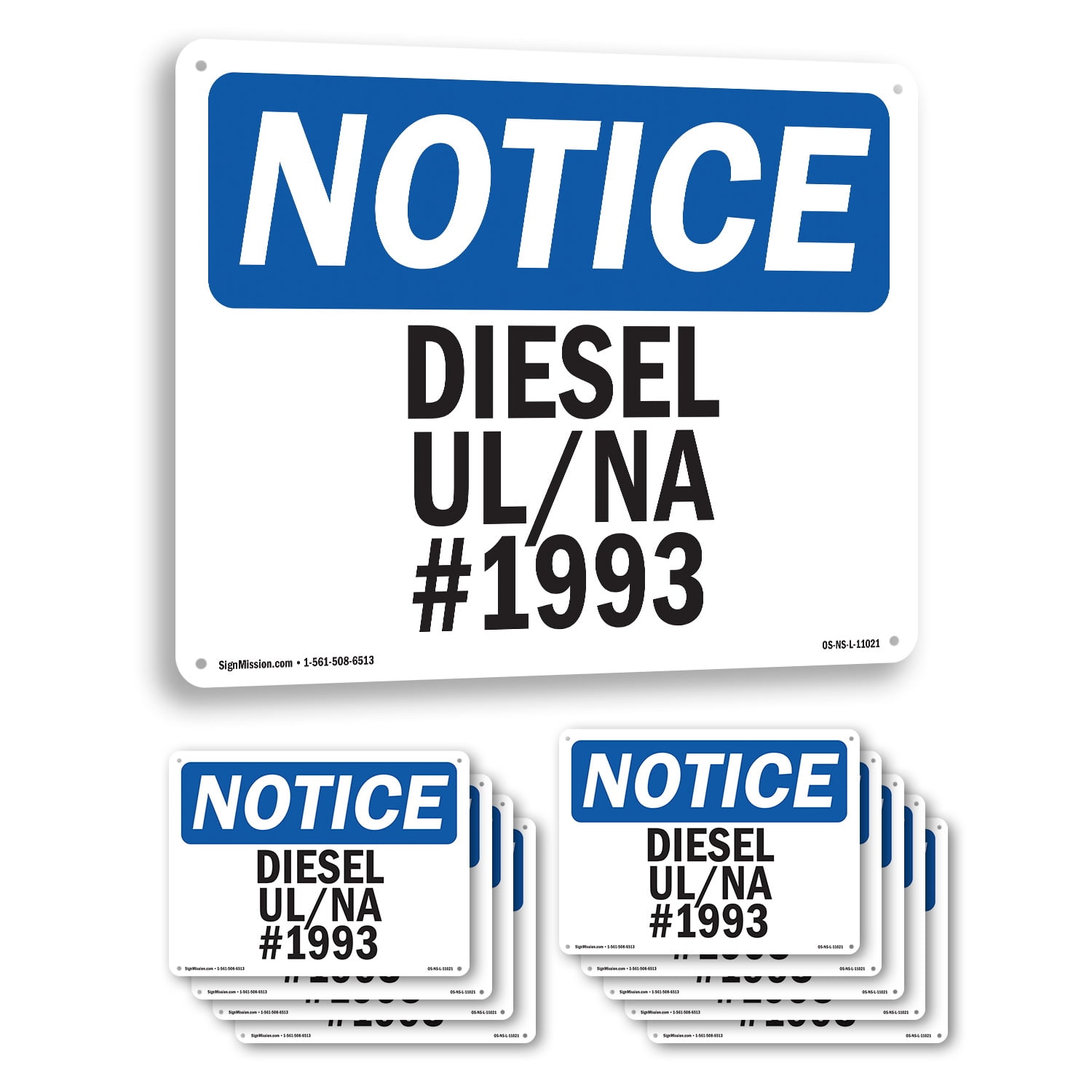 Diesel Un Na # 1993 OSHA Notice Aluminum Sign 10 Inch x 7 Inch - 10 ...