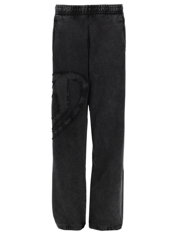Washed Black P-Marky-Den Textured Patch Sweatpants (Men's)