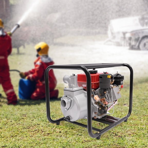 Diesel Water Pump 2.3KW 196CC 40m/h, High Lift 26m for Garden Irrigation & Farm Drainage