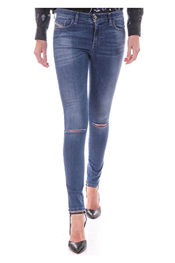Womens Skinzee 08F26 Super Skinny Jeans Blue Denim 26W x 30L