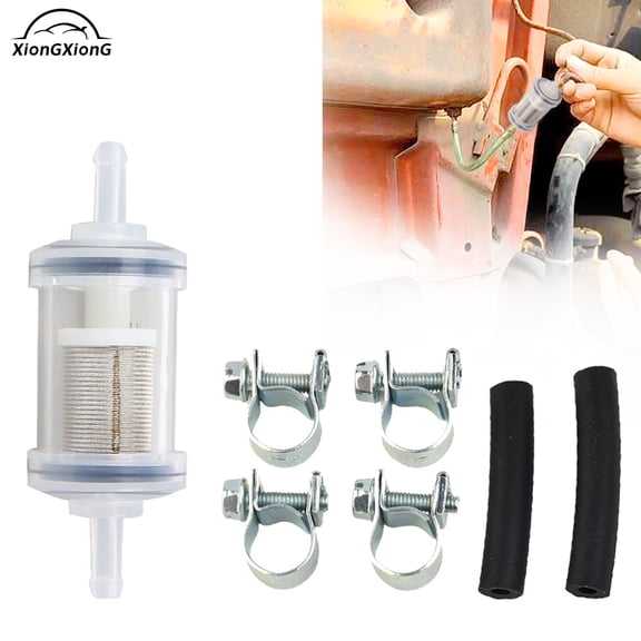 Diesel fuel filter with hose and clip, 2 x hoses, 4 x clips, Parts for Eberspacher, Webasto, Parking heater