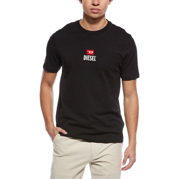 Diesel mens T-Just D-Logo T-Shirt, l, Black