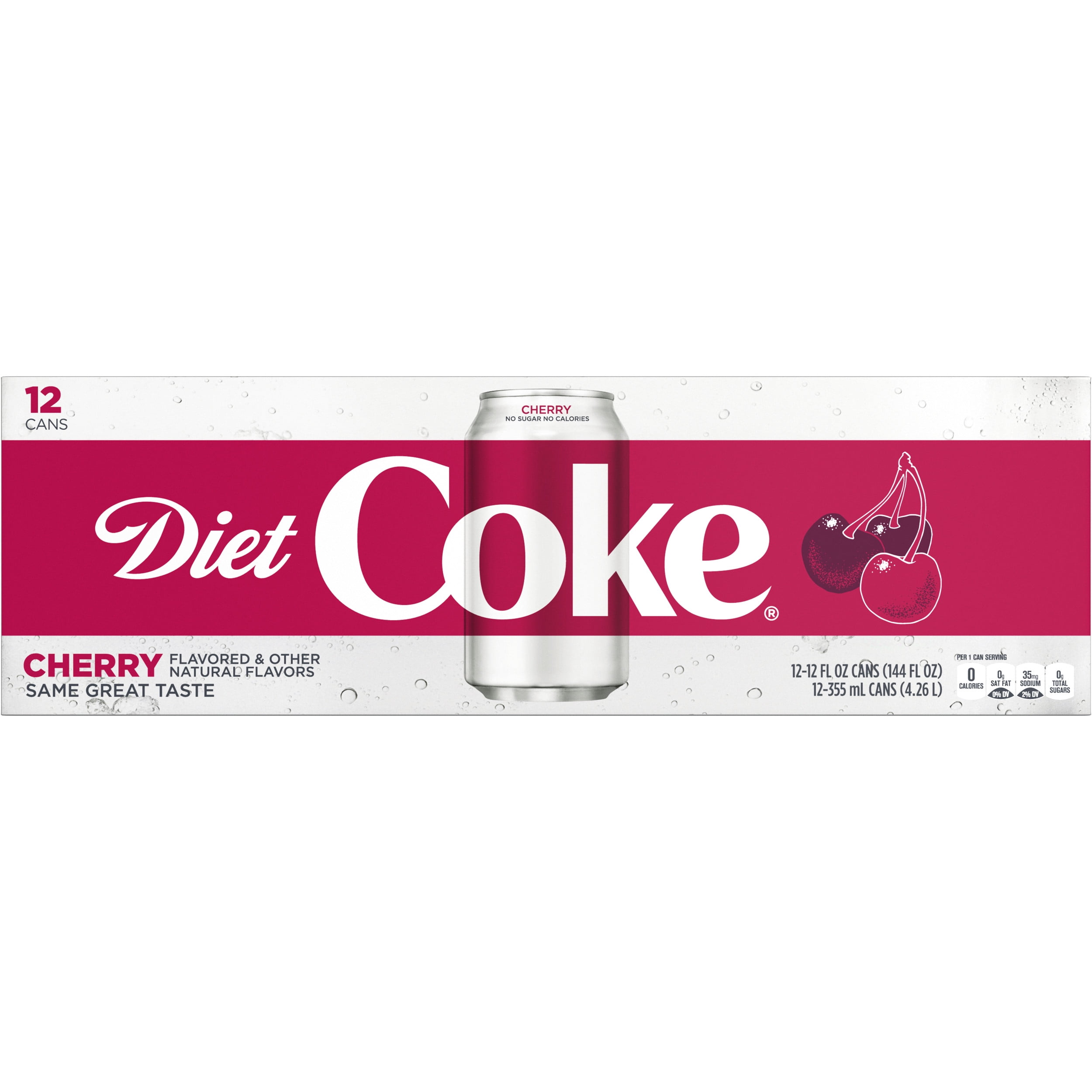 Diet Cherry Coke Soda Soft Drink, 12 fl oz, 12 Pack