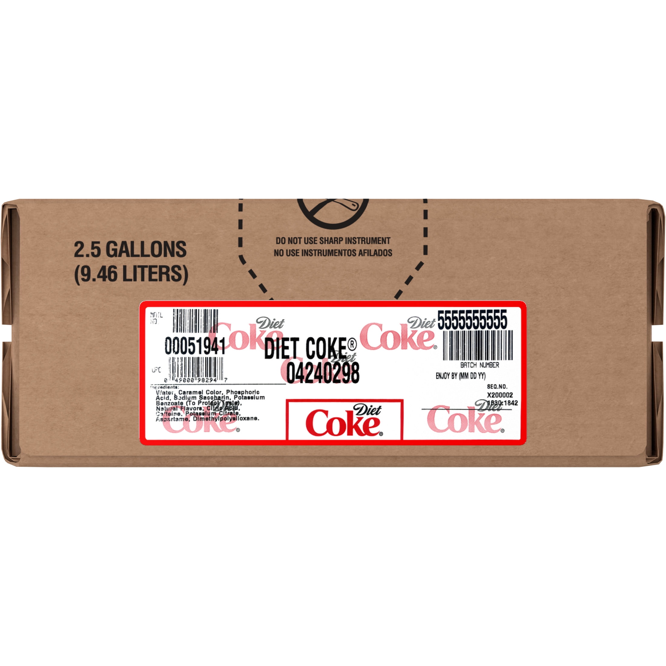 Diet Coke Bag in box, 2.5 Gallons - Walmart.com