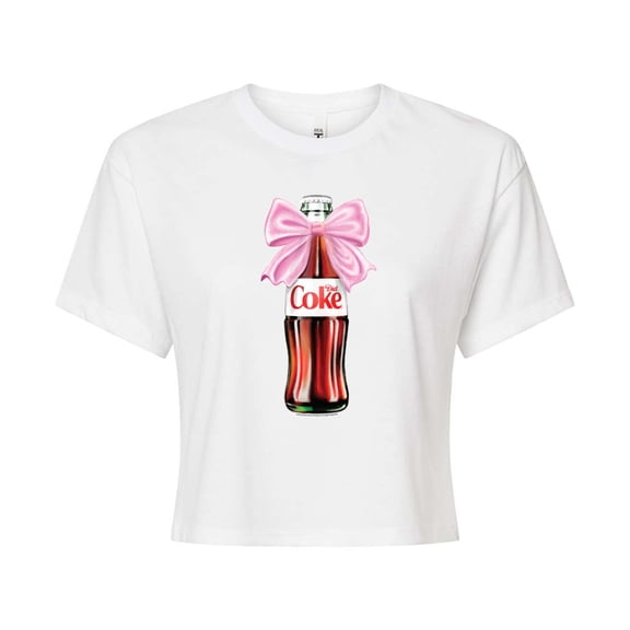 Diet Coke - Bottle Bow - Juniors Cropped Graphic T-Shirt