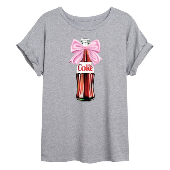 Diet Coke - Bottle Bow - Juniors Oversized Graphic T-Shirt