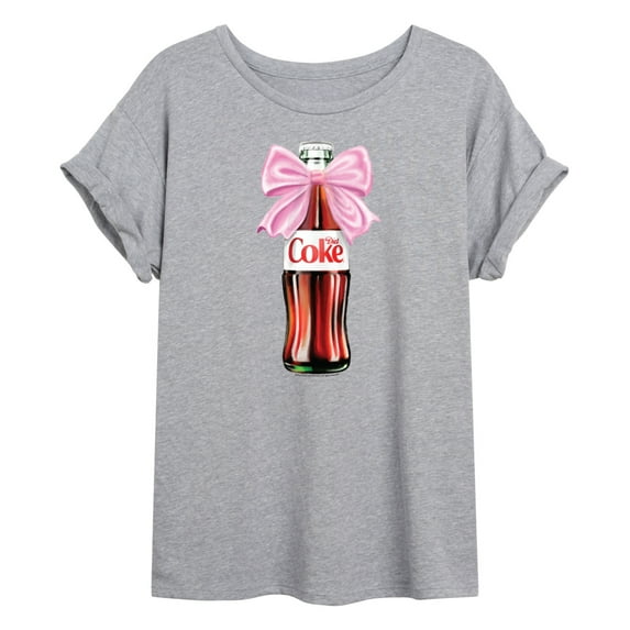 Diet Coke - Bottle Bow - Juniors Oversized Graphic T-Shirt