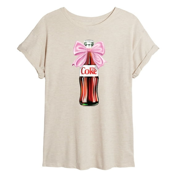 Diet Coke - Bottle Bow - Juniors Oversized Graphic T-Shirt