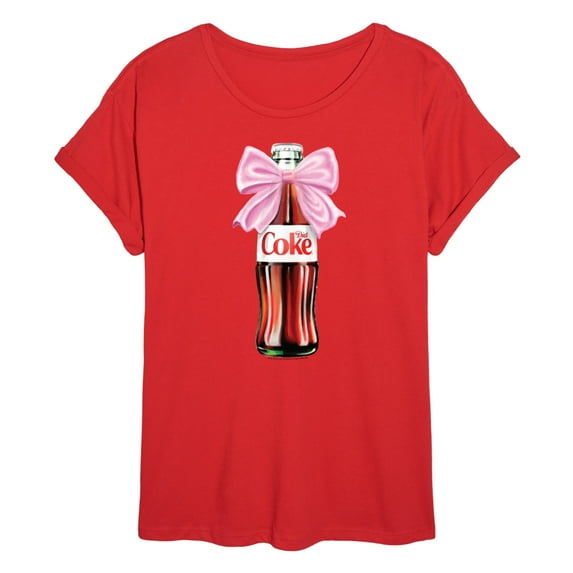 Diet Coke - Bottle Bow - Juniors Oversized Graphic T-Shirt