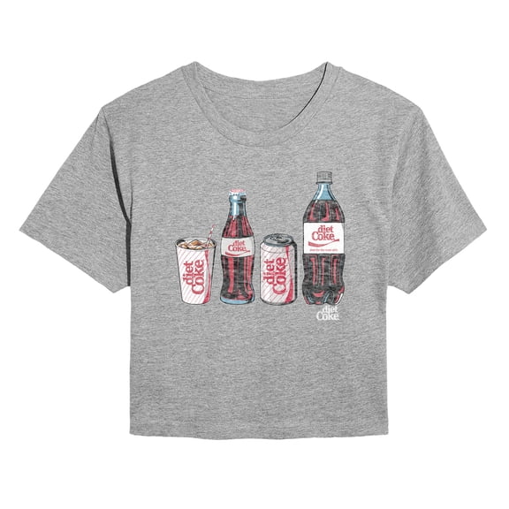 Diet Coke - Bottles and Cans - Juniors Cropped Graphic T-Shirt