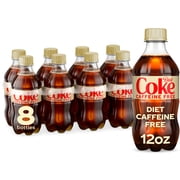 Diet Coke Caffeine-Free Soda Pop Bottles, 12 fl oz, 8 Pack