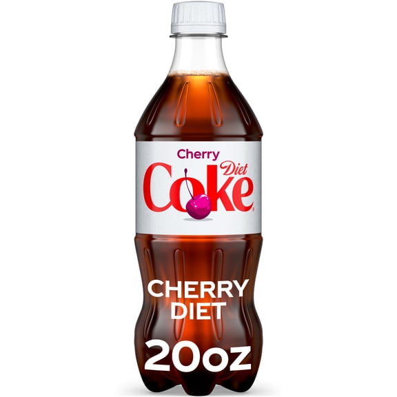 Diet Coke Cherry Diet Soda Pop Bottle, 20 fl oz
