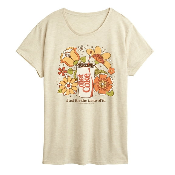 Diet Coke - Diet Coke Retro Flowers - Ladies Short Sleeve Graphic T-Shirt