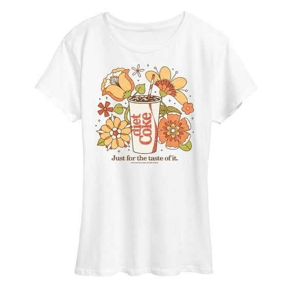 Diet Coke - Diet Coke Retro Flowers - Ladies Short Sleeve Graphic T-Shirt