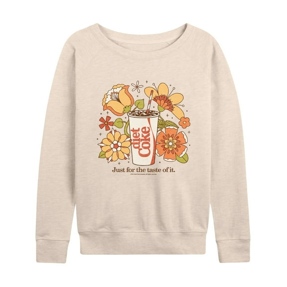 Diet Coke - Diet Coke Retro Flowers - Womens French Terry Long Sleeve Shirt