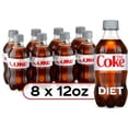 thumbnail image 1 of Diet Coke Diet Cola Soda Pop, 12 fl oz Bottles, 8 Pack, 1 of 7