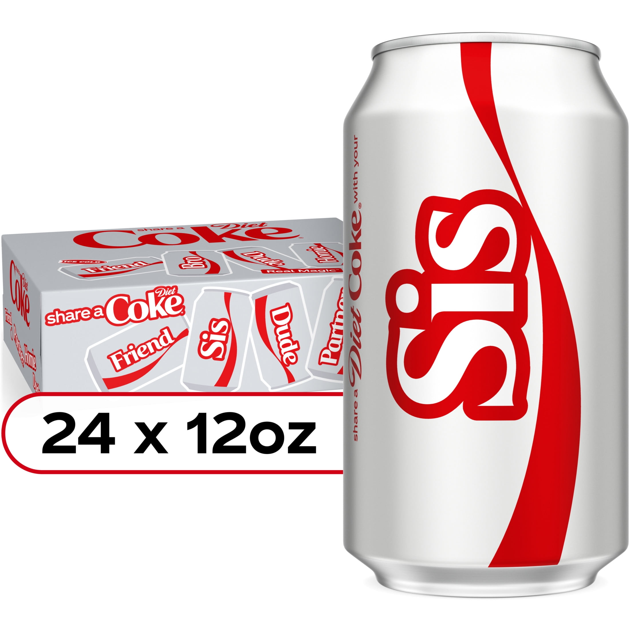 Diet Coke Diet Cola Soda Pop, 12 fl oz Cans, 24 Pack