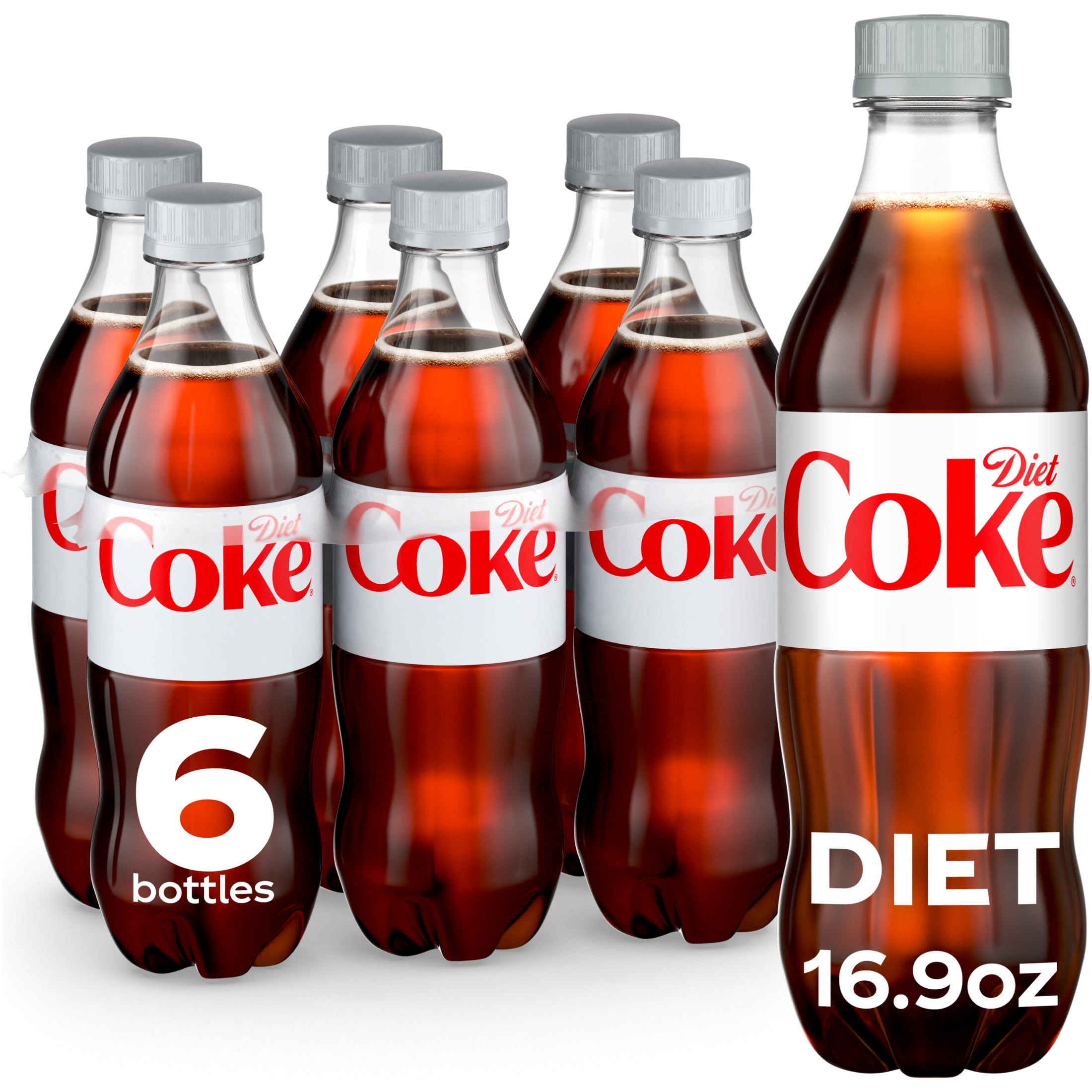Diet Coke Diet Cola Soda Pop, 16.9 fl oz Bottles, 6 Pack