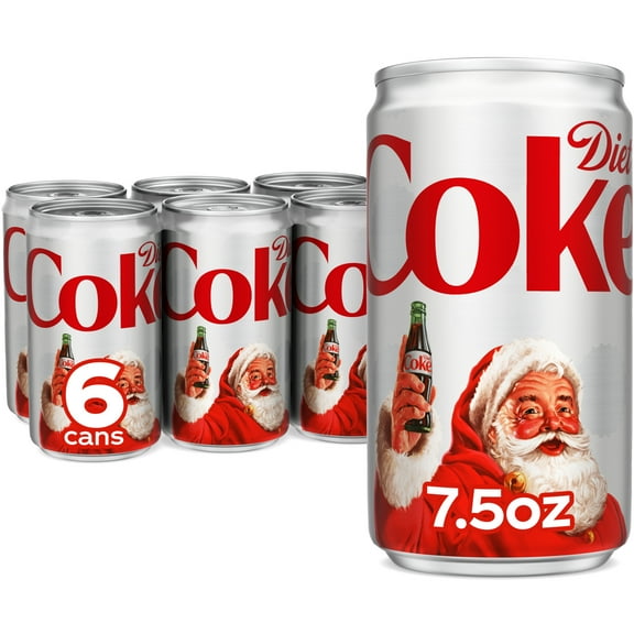 Diet Coke Diet Cola Soft Drink, 7.5 fl oz Mini Cans, 6 Pack