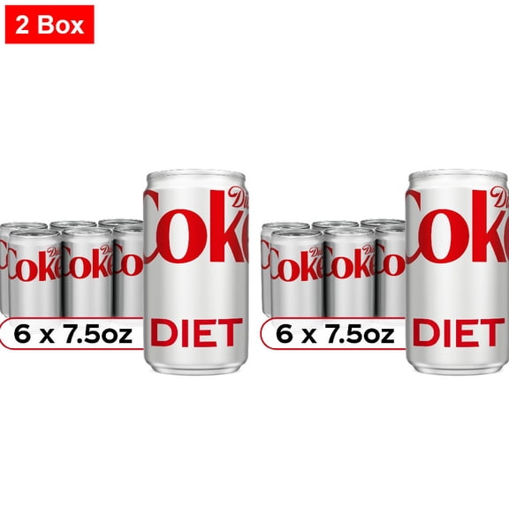 Diet Coke Diet Soda Mini Can 6 CT / 7.5 fl oz - 2 Box