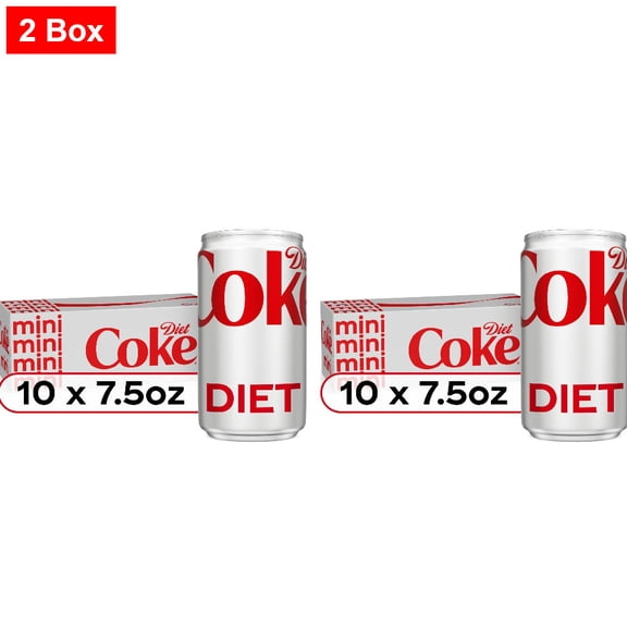 Diet Coke Diet Soda Mini Cans 10 CT / 7.5 fl oz - 2 Box