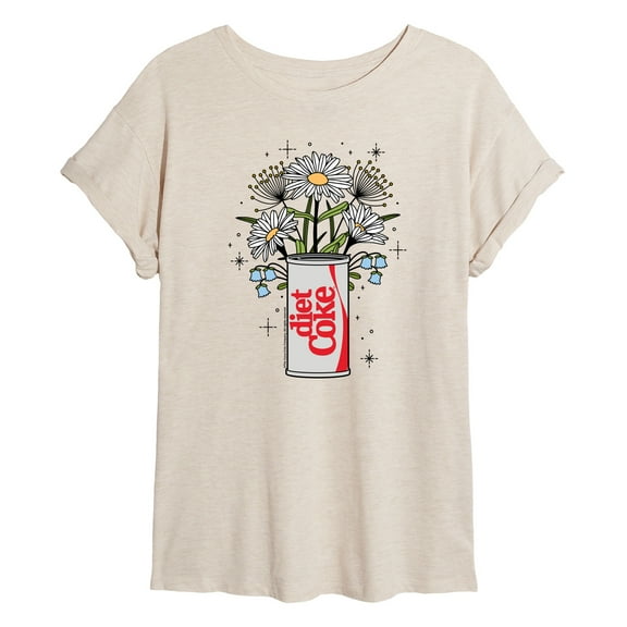 Diet Coke - Flowers With Coke Can - Juniors Ideal Flowy Muscle T-Shirt