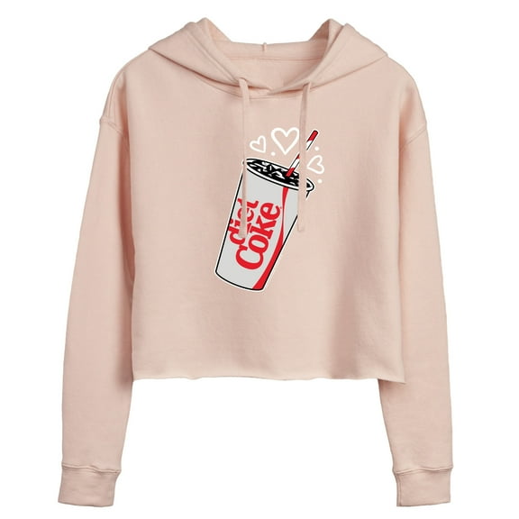 Diet Coke - Heart Bubbles - Juniors Cropped Pullover Hoodie