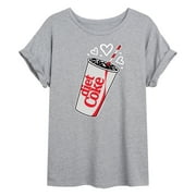 Diet Coke - Heart Bubbles - Womens Oversized T-Shirt