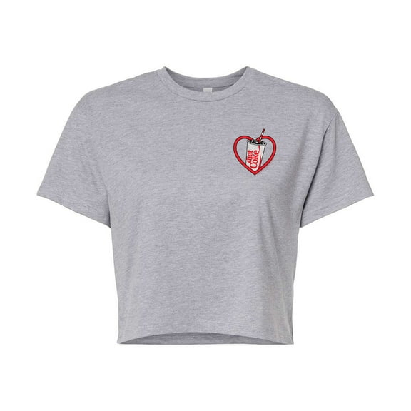 Diet Coke - Heart - Juniors Cropped Graphic T-Shirt