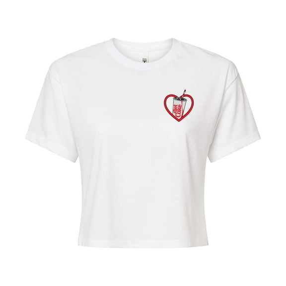 Diet Coke - Heart - Juniors Cropped Graphic T-Shirt