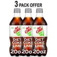 thumbnail image 1 of Diet Coke Lime Soda Soft Drink, 20 fl oz Bottle (3 Pack), 1 of 15
