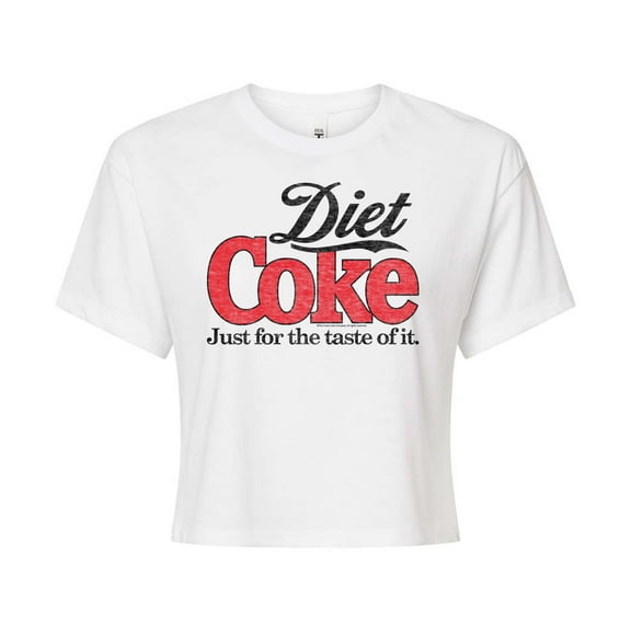 Diet Coke - Retro Logo - Juniors Cropped Cotton Blend T-Shirt
