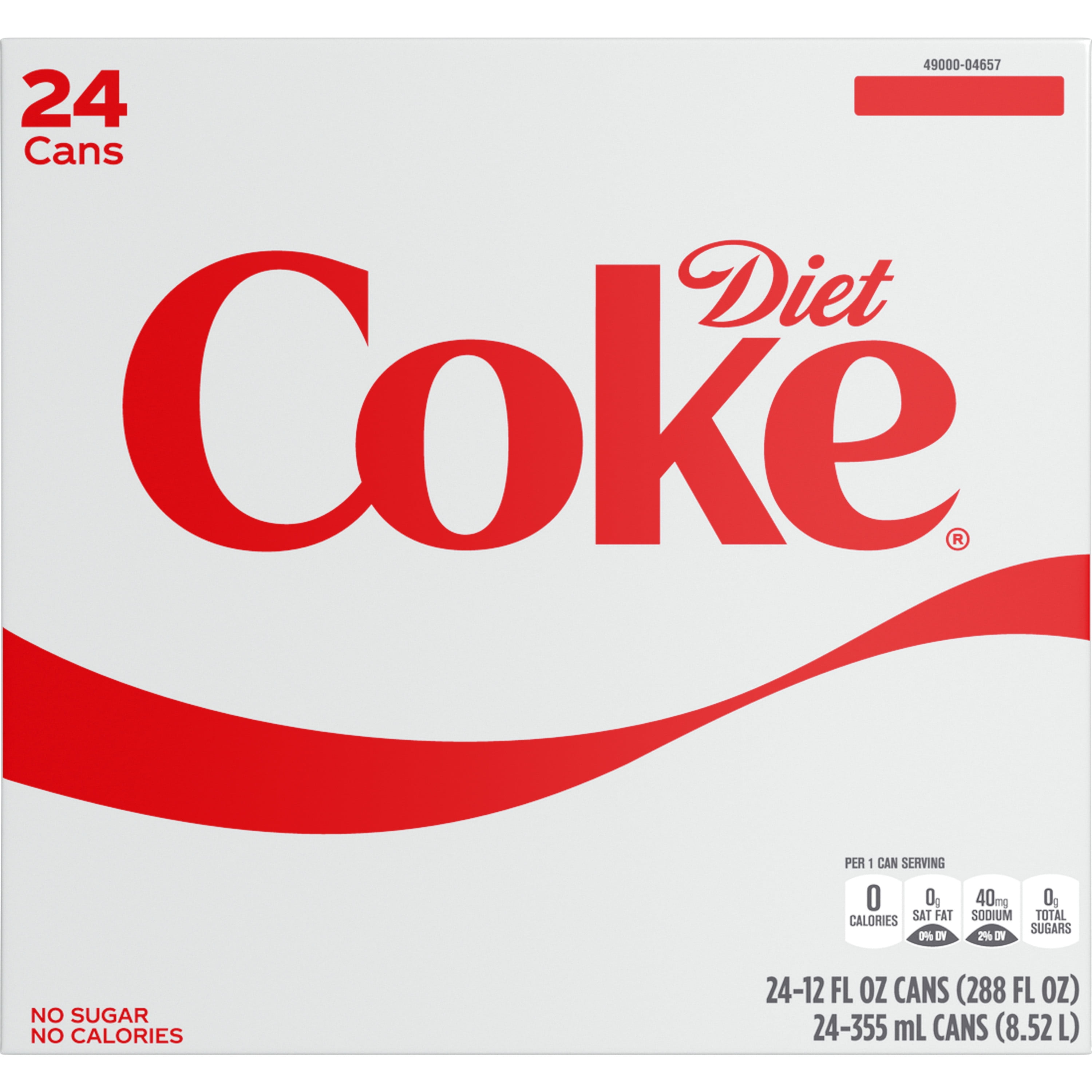 Diet Coke Soda Pop, 12 fl oz, 24 Pack Cans