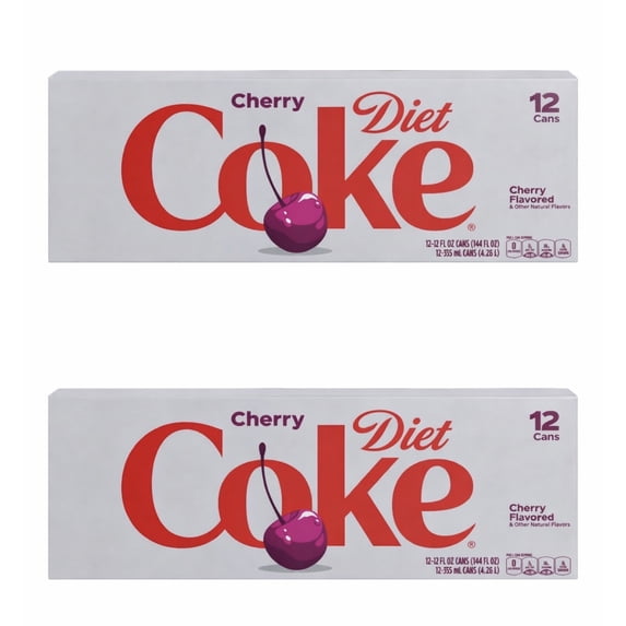 Diet Coke Soda Pop Fridge Pack Cherry 24 Cans 12 fl oz