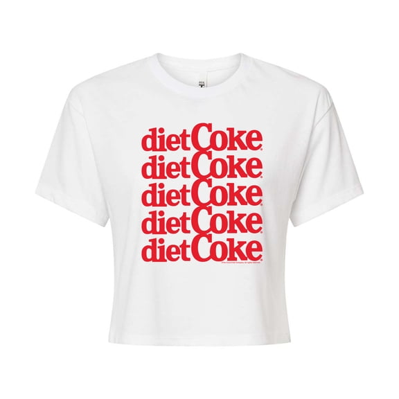 Diet Coke - Stacked Logo - Juniors Cropped Graphic T-Shirt