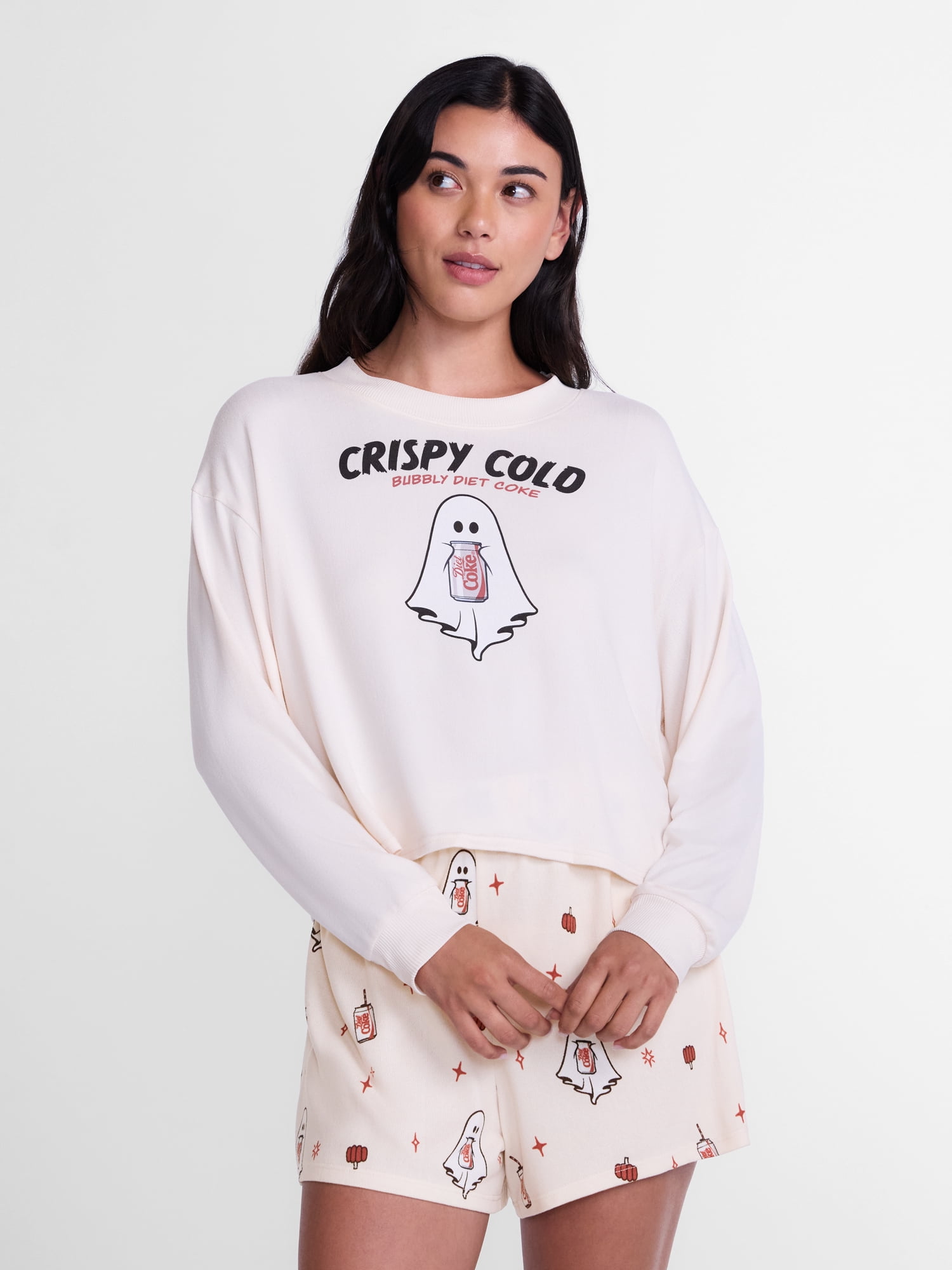 Diet Coke Women's Halloween Tee and Shorts Pajama Set by Grayson Social, 2-Piece, Sizes XS-3X
