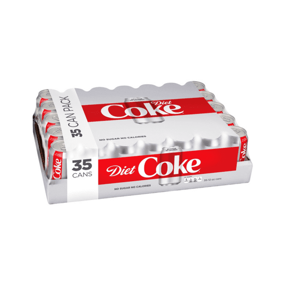 Diet Coke Zero Sugar Soda Soft Drink, 35 Pack Cans (12 fl oz Each)