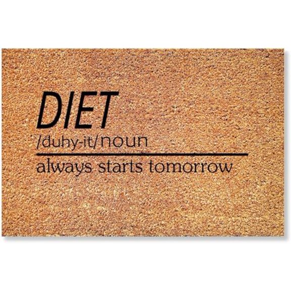 Diet Definition Welcome Doormat Diet Definition Typography Rustic Indooroutdoor Decorative Doormats Farmhouse Entrance Rug Mats 16x24 Inch.