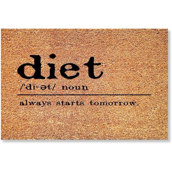 Diet Definition Welcome Doormat Diet Definition Typography Rustic Indooroutdoor Decorative Doormats Farmhouse Entrance Rug Mats for Home Office 17x30 Inch.