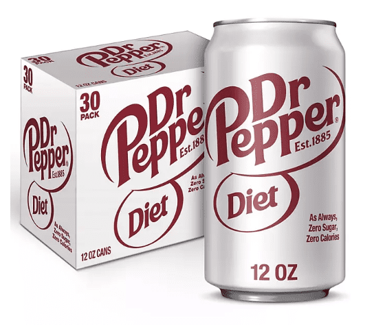 Diet Dr Pepper, 12 fl oz Cans, 30 Pack