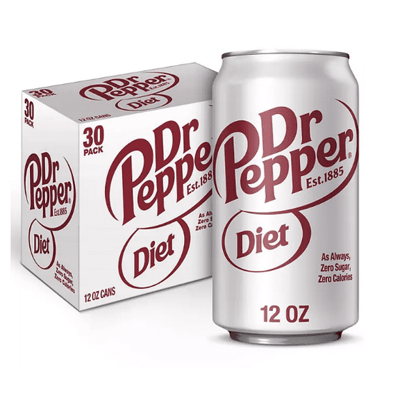 Diet Dr Pepper, 12 fl oz Cans, 30 Pack