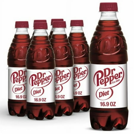 Diet Dr Pepper Soda Bottles - 16.9 fl oz - 6 pk