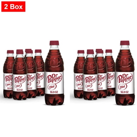 Diet Dr Pepper Soda Bottles 6 CT / 16.9 fl oz - 2 Box