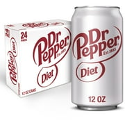 Diet Dr Pepper Soda Pop, 12 fl oz, 24 Pack Cans