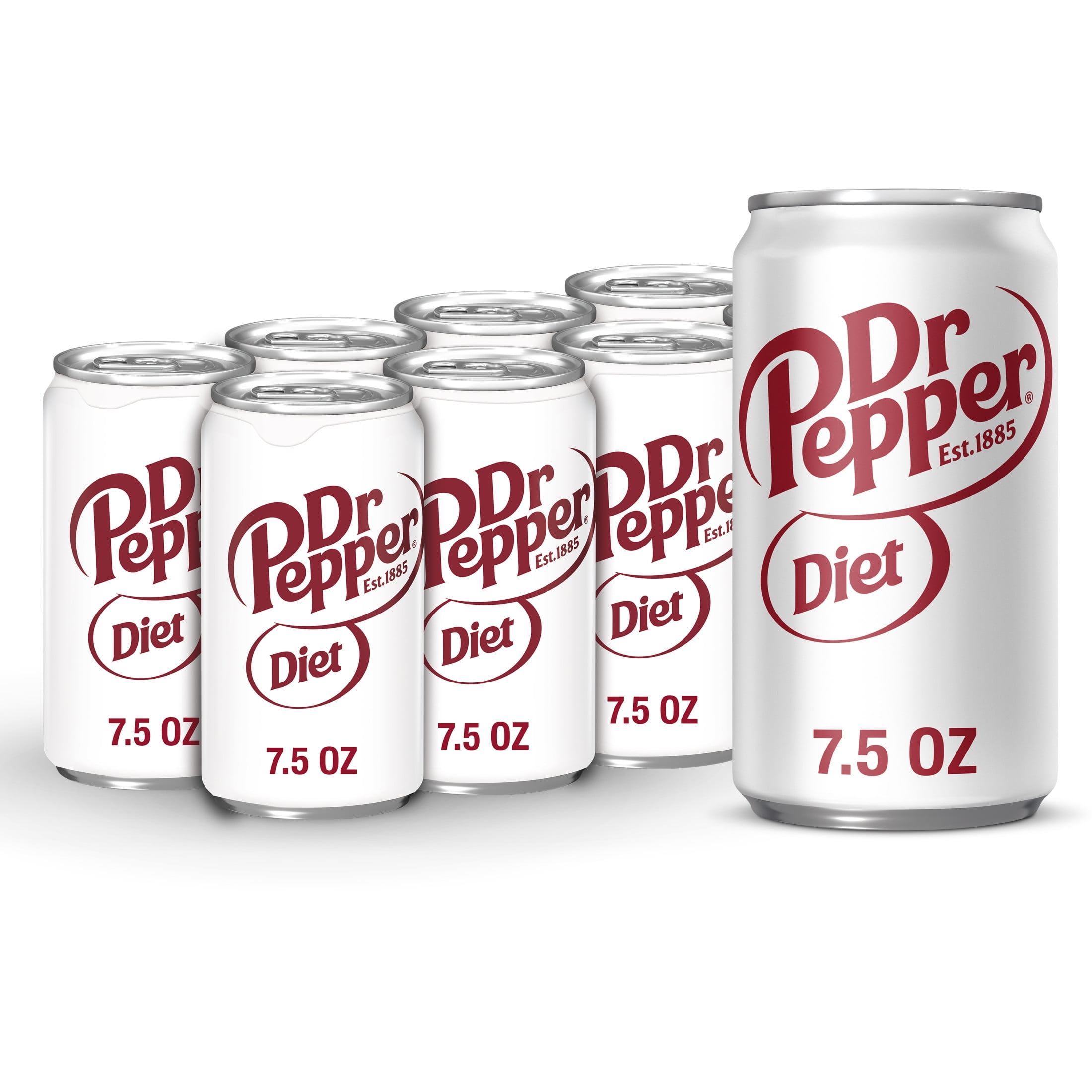 Diet Dr Pepper Soda Pop, 7.5 fl oz, 8 Pack Cans