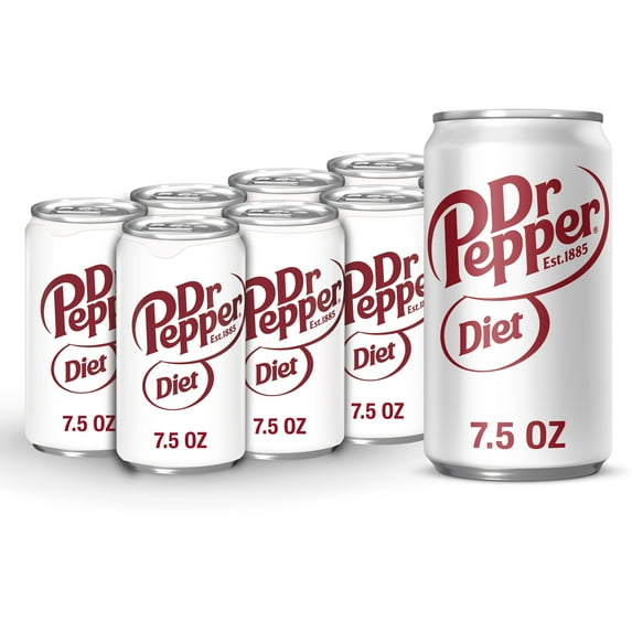 Diet Dr Pepper Soda Pop, 7.5 fl oz, 8 Pack Cans