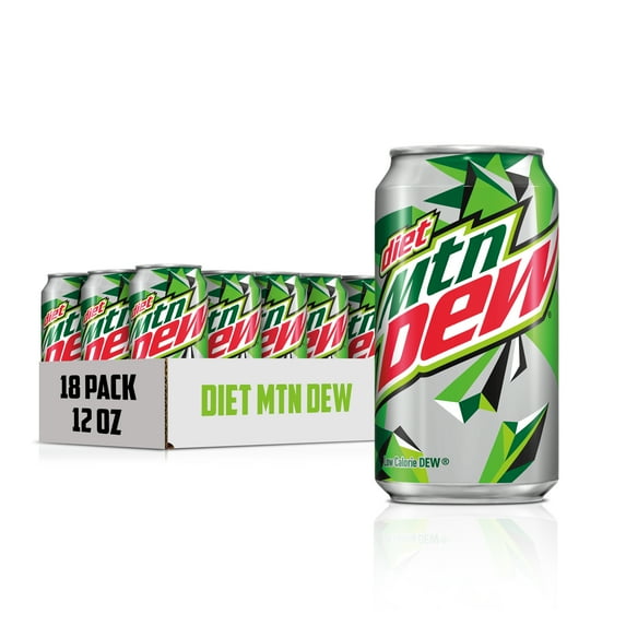 Diet Mountain Dew Citrus Soda Pop, 12 fl oz, 18 Pack Cans