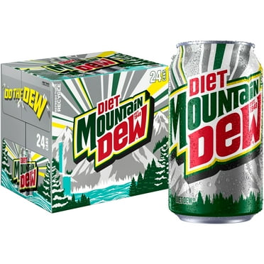 Diet Mountain Dew Citrus Soda Pop, 12 fl oz, 24 Pack Cans